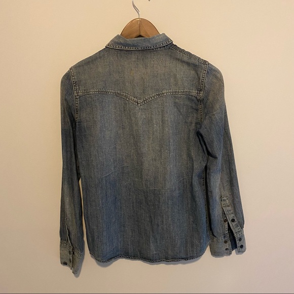 Madewell Western Denim Snap Button Top - Picture 4 of 5